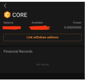 Core Link withdraw address