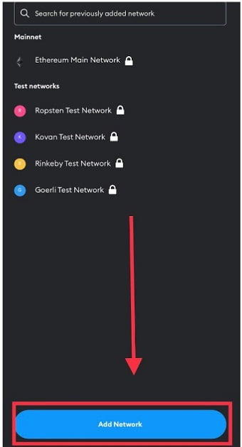 MetaMask Add Network